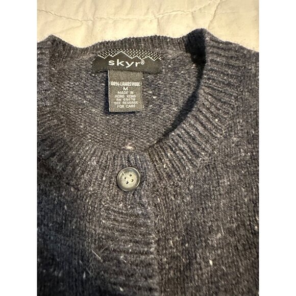 VTG Skyr lambswool Cardigan Sweater M Nordic Pattern classic closet preppy warm - Picture 7 of 13